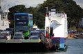 Sandbanks, Dorset, England - June 02 2018: Cars and a bus on boa