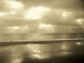 Sandbanks Dorset in Sepia Royalty Free Stock Photo