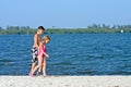 Sandbar beach walk Royalty Free Stock Photo