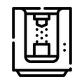 Sandblasting chamber line icon vector isolated illustration