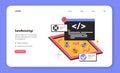 Sandboxing web banner or landing page. Security mechanism for isolation