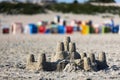 sandcastle on the beach blur