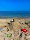 Sandcastle on the beach Royalty Free Stock Photo