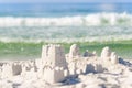 Sandcastle on Florida beach with white sand