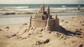 Sandcastle on the sea in summertime Royalty Free Stock Photo