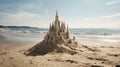 Sandcastle on the sea in summertime Royalty Free Stock Photo