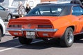 Rear of an orange 1969 Chevrolet Camaro..