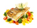 Sander Fillet with Vegetables - Pikeperch Royalty Free Stock Photo