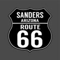 Sanders Arizona Route 66 on a black background