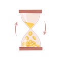 Sandglass or hourglass count down time and money