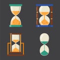 Sandglass icon time flat design history second old object and sand clock hourglass timer hour minute watch countdown Royalty Free Stock Photo