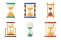 Sandglass icon time flat design history second old object and sand clock hourglass timer hour minute watch countdown Royalty Free Stock Photo