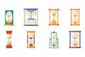 Sandglass icon time flat design history second old object and sand clock hourglass timer hour minute watch countdown Royalty Free Stock Photo