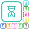 Sandglass outline vivid colored flat icons Royalty Free Stock Photo
