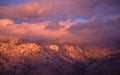 Sandia Peak in Clouds at Sunset Royalty Free Stock Photo