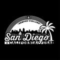 San Diego, California. Logo design template. Vector and illustration. Royalty Free Stock Photo
