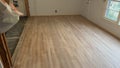 Sanding hardwood floors to refinish Royalty Free Stock Photo