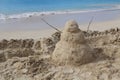 Sandman on a beach in Antigua Barbuda