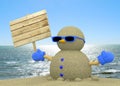 Sandman On The Beach - 3D Royalty Free Stock Photo