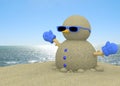 Sandman On The Beach - 3D Royalty Free Stock Photo