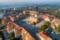 Sandomierz old city, Poland. Aerial skyline at sunrise