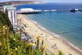 Sandown pier and beach, Isle of Wight, UK