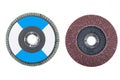 Sandpaper disk. flat sandpaper sanding grinding polishing wheels blades isolated on white with clipping path