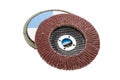 Sandpaper disk. flat sandpaper sanding grinding polishing wheels blades isolated on white with clipping path