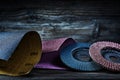 Sandpaper and flap discs Royalty Free Stock Photo