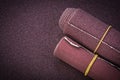 Sandpaper rolls on polishing sheet abrasive tools Royalty Free Stock Photo