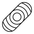 Sandpaper skateboard deck icon, outline style