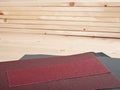 Sandpaper on wooden planks