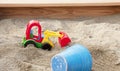 Sandpit with toys