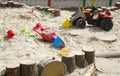 Sandpit with toys