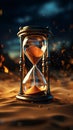 Sands of Time in Glowing Hourglass Royalty Free Stock Photo