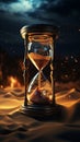 Sands of Time in Glowing Hourglass Royalty Free Stock Photo