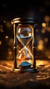 Sands of Time in Glowing Hourglass Royalty Free Stock Photo