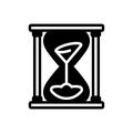 Black solid icon for Sands Of Time, timer and antique