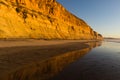 Sandstone Bluff at Torrey Pines State Reserve at Sunset Royalty Free Stock Photo