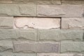 sandstone brick walls that are peel off because not work standard construction. Royalty Free Stock Photo