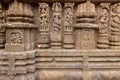 Sandstone carvings on the walls of the ancient 13th century sun temple at Konark, Odisha, India. Incredible India Royalty Free Stock Photo