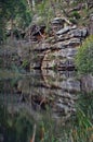 Sandstone cliffs along Port Hacking River, Sydney Royalty Free Stock Photo