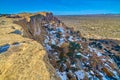 Sandstone cliffs at El Mapais Notional Monument, New Mexico Royalty Free Stock Photo