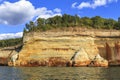 Sandstone cliffs on Lake Superior shoreline Royalty Free Stock Photo