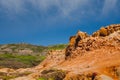 Sandstone cliffs at Point Loma, San Diego Peninsula. Royalty Free Stock Photo