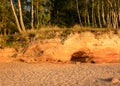 Sandstone cliffs in sunset light, golden hour before sunset Royalty Free Stock Photo