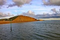 The sandstone cliffs at West Bay in Dorset, England. This is part of the Jurassic coast which runs from Exmouth in Devon to Royalty Free Stock Photo