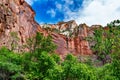 Sandstone Cliffs in Zion National Park, Utah. Royalty Free Stock Photo