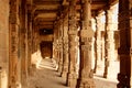 Sandstone columns at Qutab Minar, Delhi, India Royalty Free Stock Photo