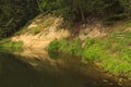 Sandstone detrition on the river coast in Lithuania